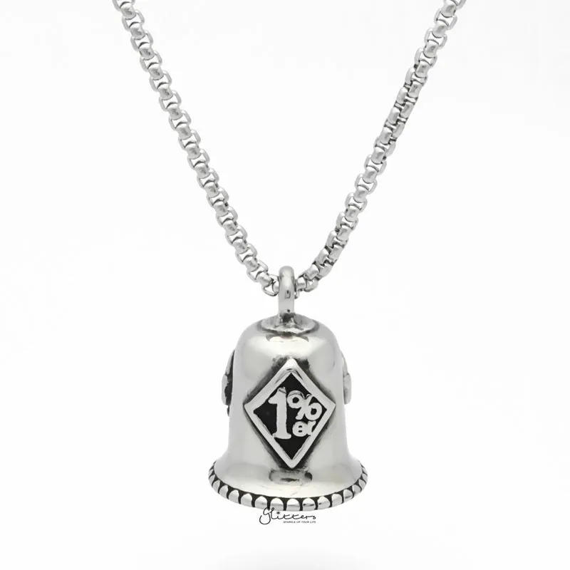 1% ER Stainless Steel Bell Pendant - Silver