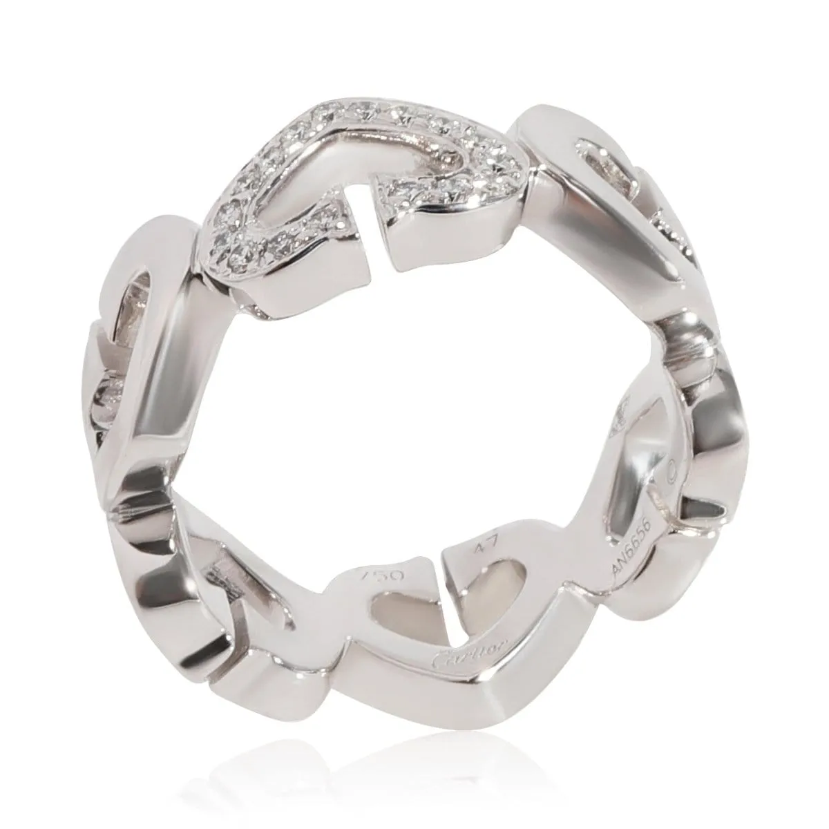 117176 , Cartier C Heart of Cartier Diamond Ring in 18K  White Gold 0.13 CTW, Size: 47