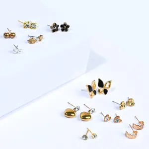 12 Pairs Charming Ears Studs/Tops For Girls