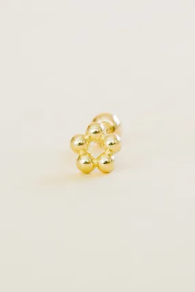 14k Gold Jewelry Octagon Bead Barbell Ear Stud Piercing