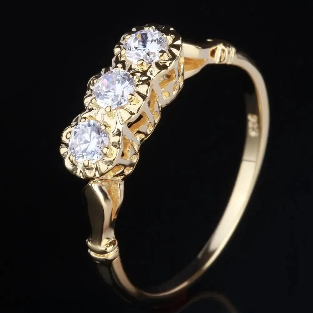 14k Yellow Gold Vintage / Unique Moissanite Ring 0.3ct Total