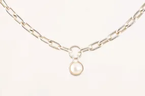 16" Tiffany & Co. 925 Silver Freshwater Pearl Hardwear Necklace (39.07g.)