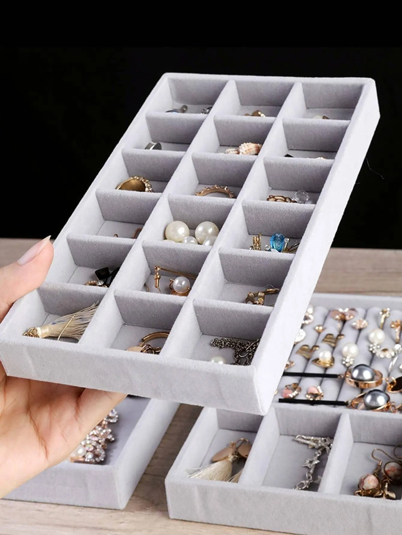 1pc Multi-grid Jewelry Tray