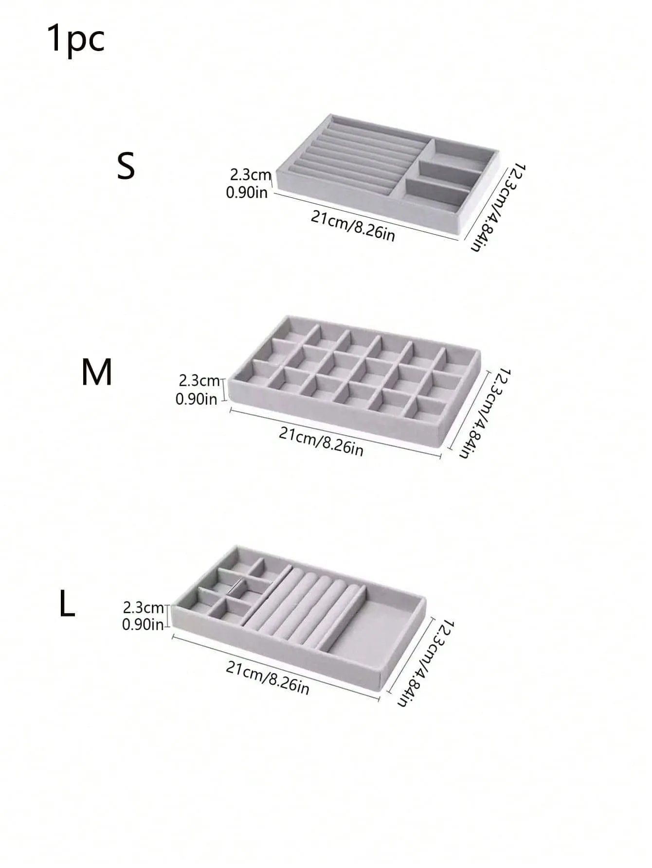 1pc Multi-grid Jewelry Tray