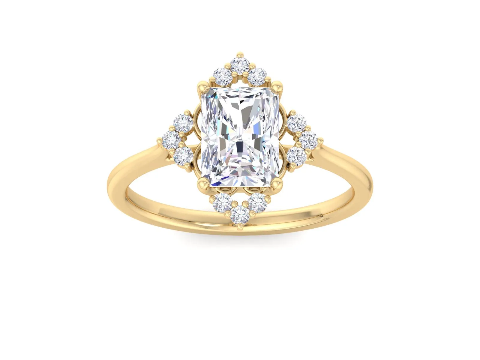 2.0 CT Certified Radiant Cut Eco Friendly Diamond Halo Ring Lab Grown Engagement Ring