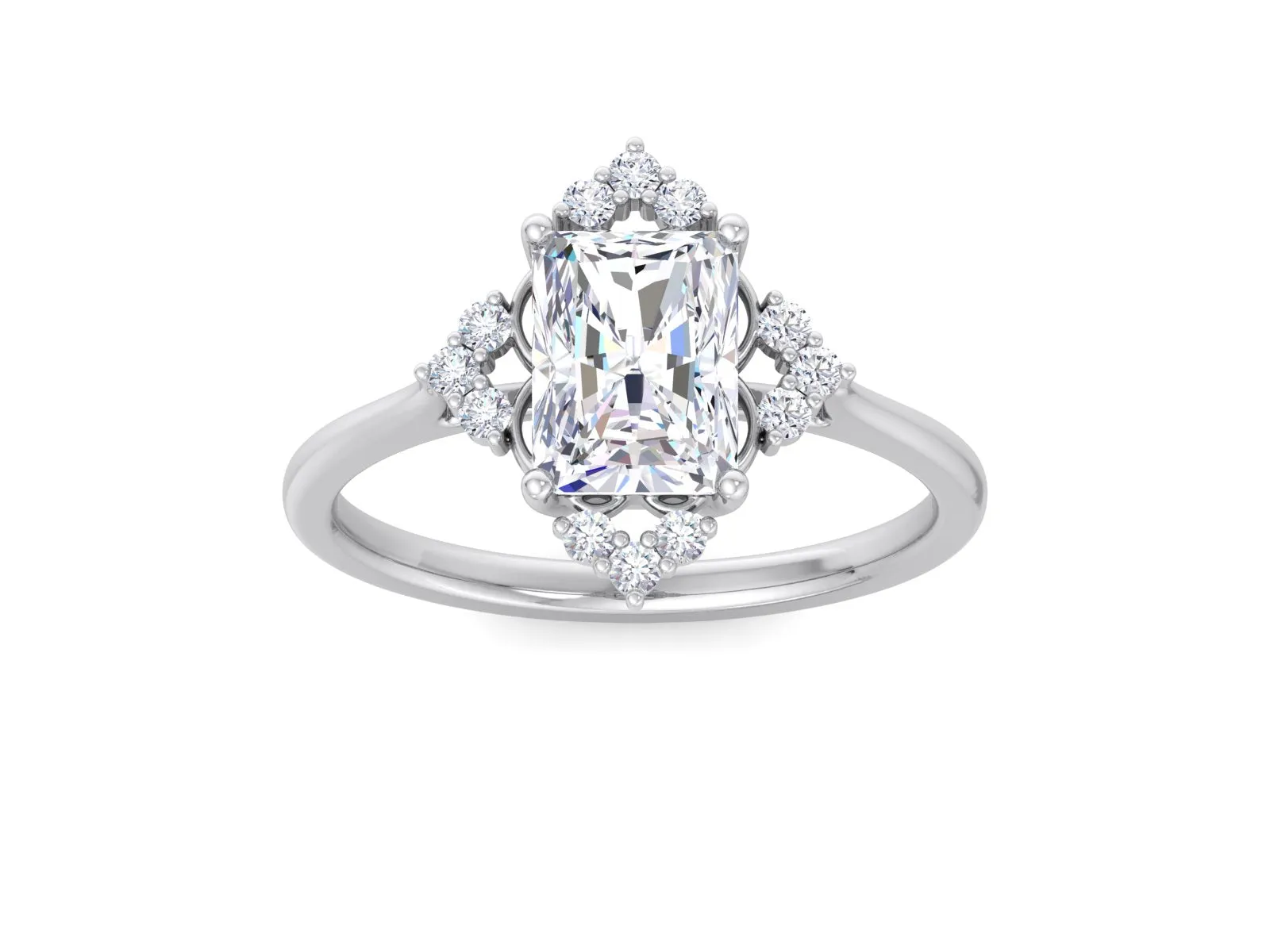 2.0 CT Certified Radiant Cut Eco Friendly Diamond Halo Ring Lab Grown Engagement Ring