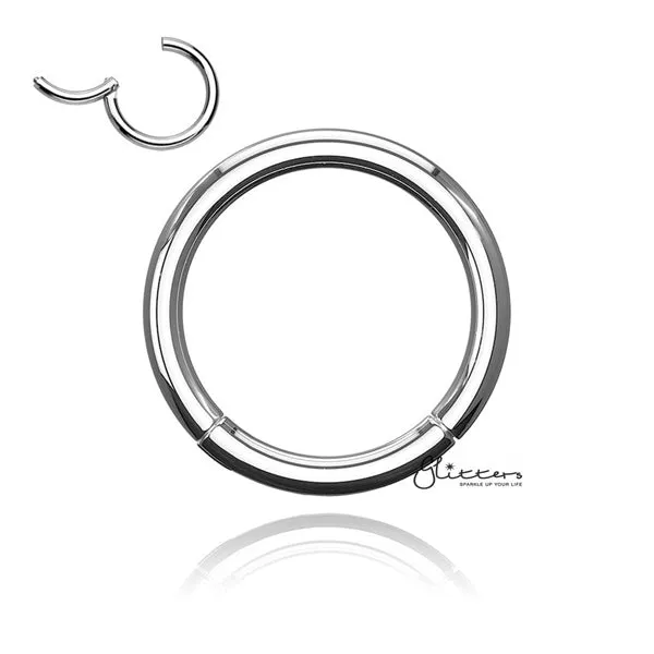 20 Gauge Hinged Segment Nose Hoop Rings-Silver | Gold