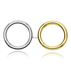 20 Gauge Hinged Segment Nose Hoop Rings-Silver | Gold