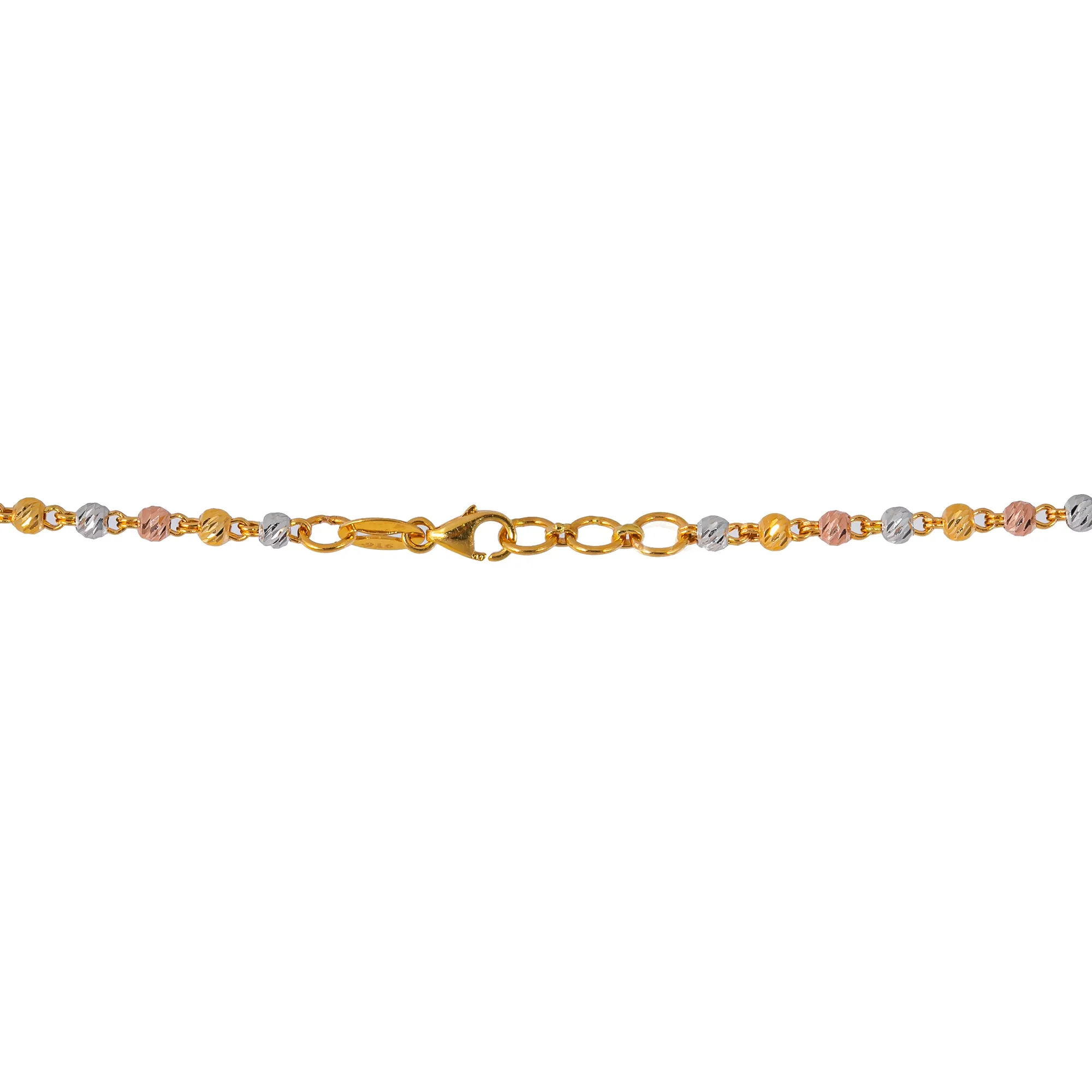 22K Multi-Tone Gold Beaded Necklace Set (71.4gm)