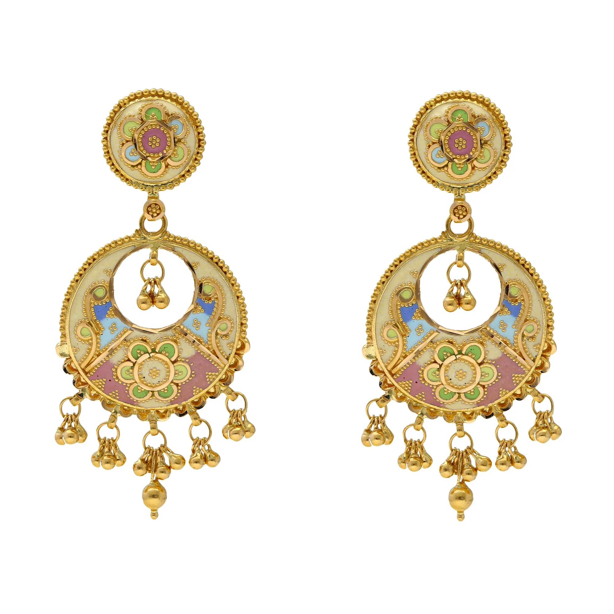 22K Yellow Gold & Enamel Necklace Set (56.2gm)