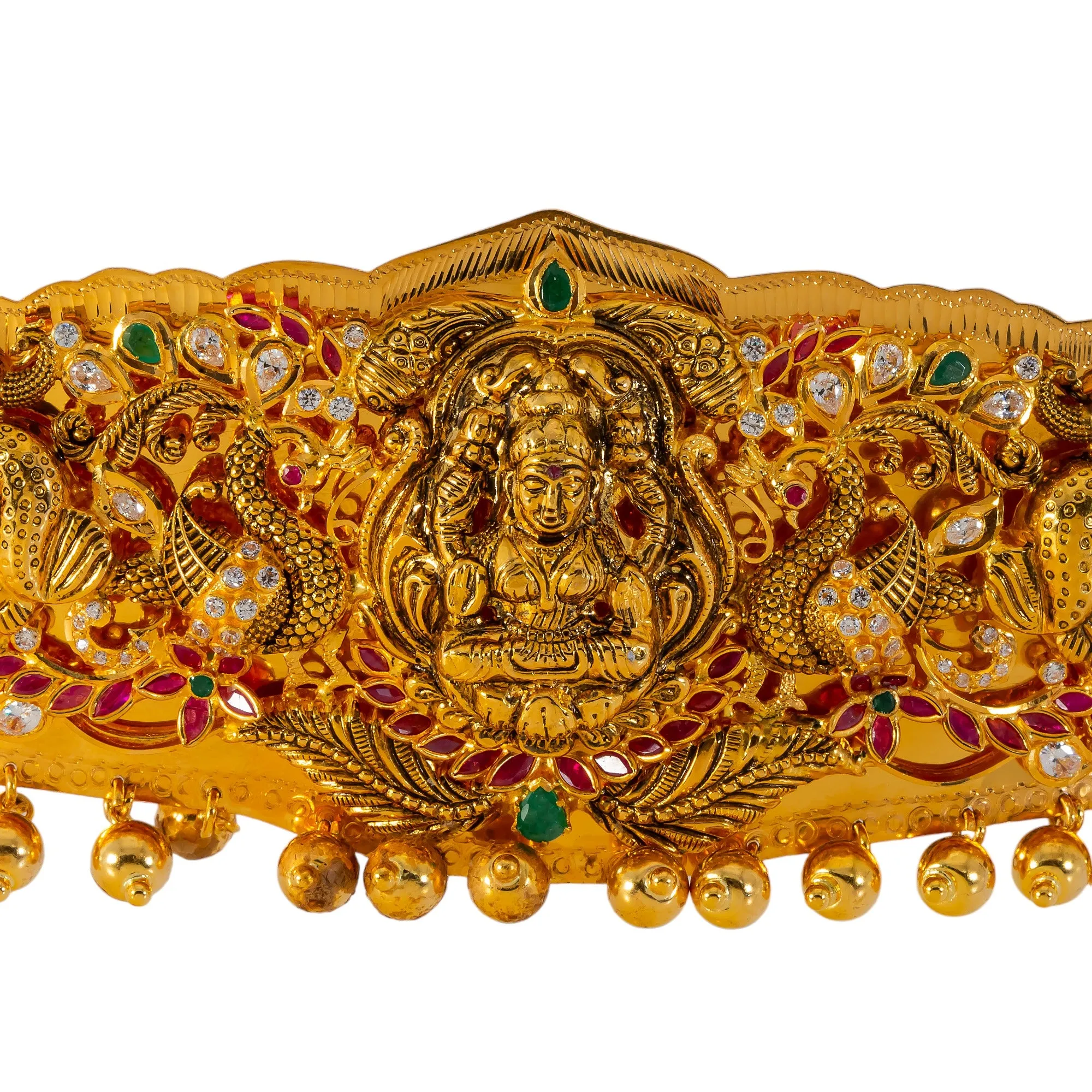 22k Yellow Gold & Gemstone Vaddanam Waist Belt (216.8gm)