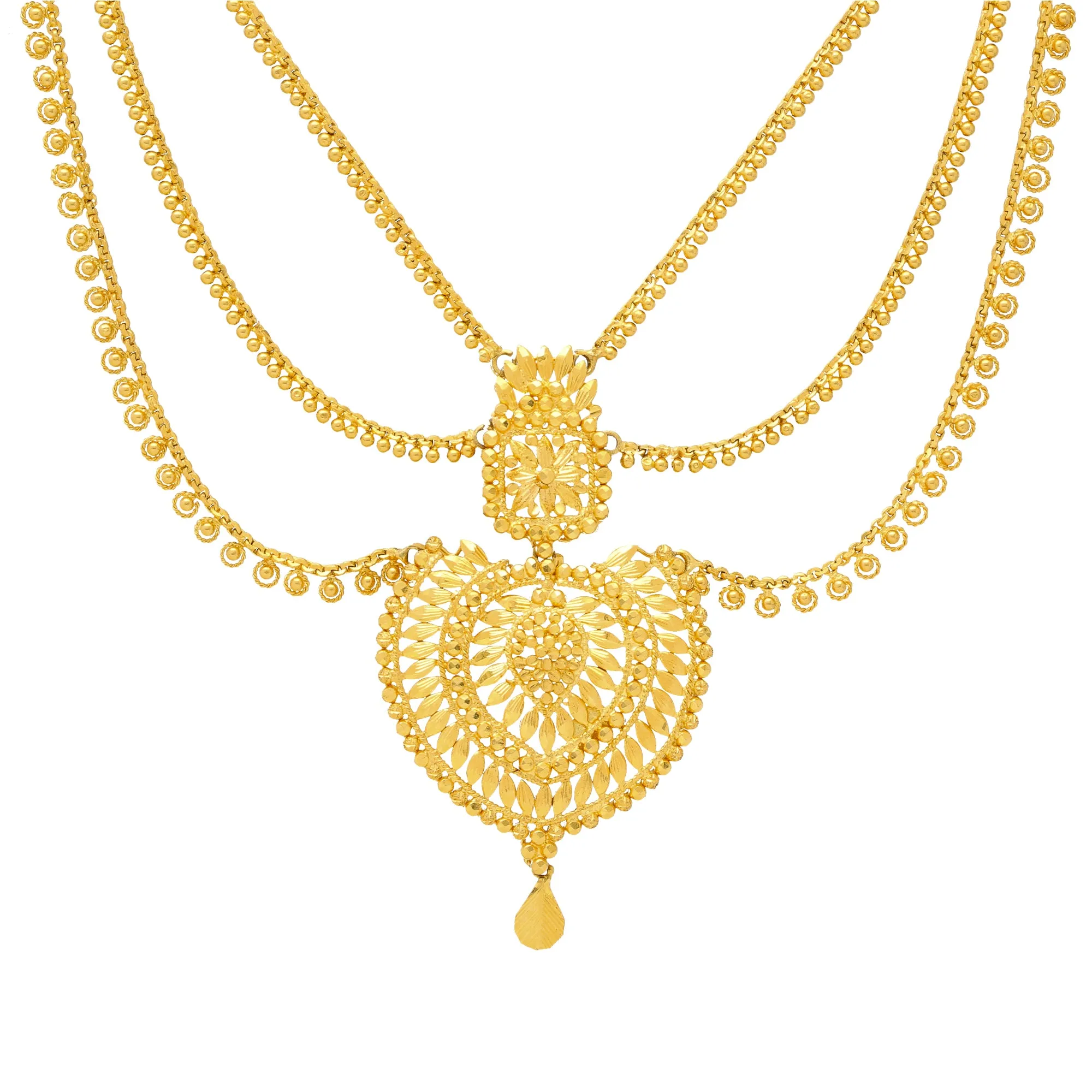 22K Yellow Gold Necklace Set (52.5gm)