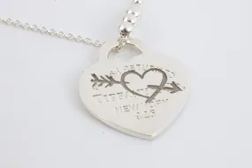 28.5" 925 Silver Return to Tiffany Heart & Arrow Etched Necklace (15.61g.)