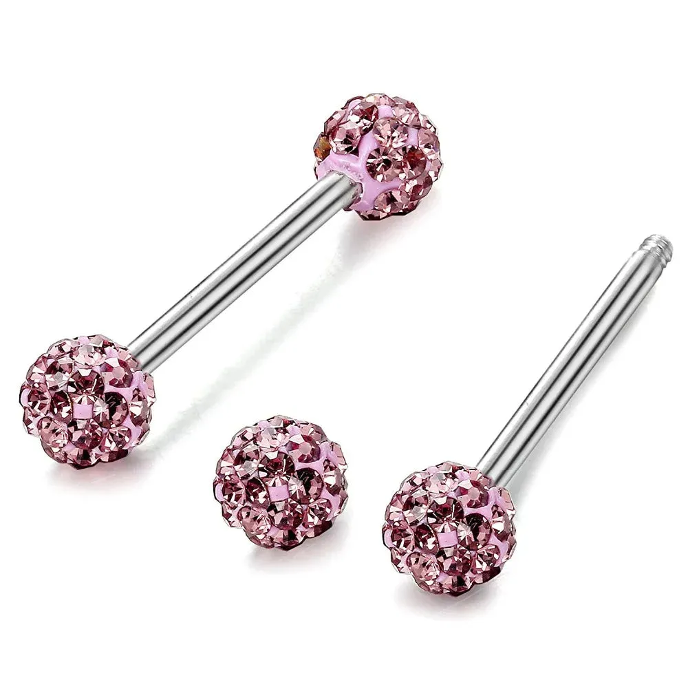 3-5 Pairs 14G Stainless Steel Piercing Navel Barbell Body Jewelry Piercing