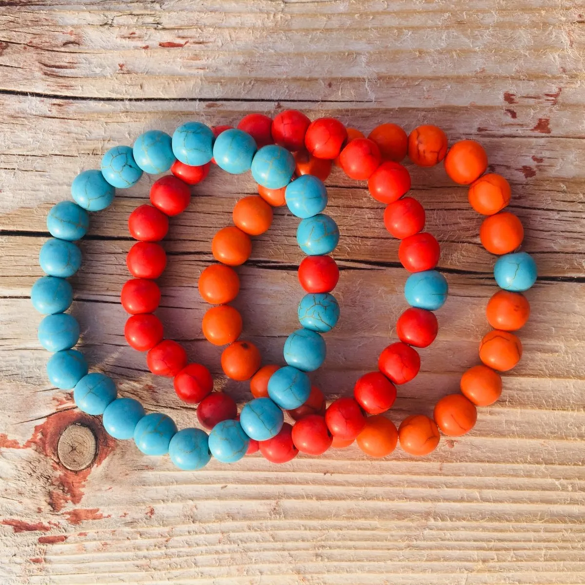 3 Wanderlust Turquoise Howlite Mala Bracelet Combo