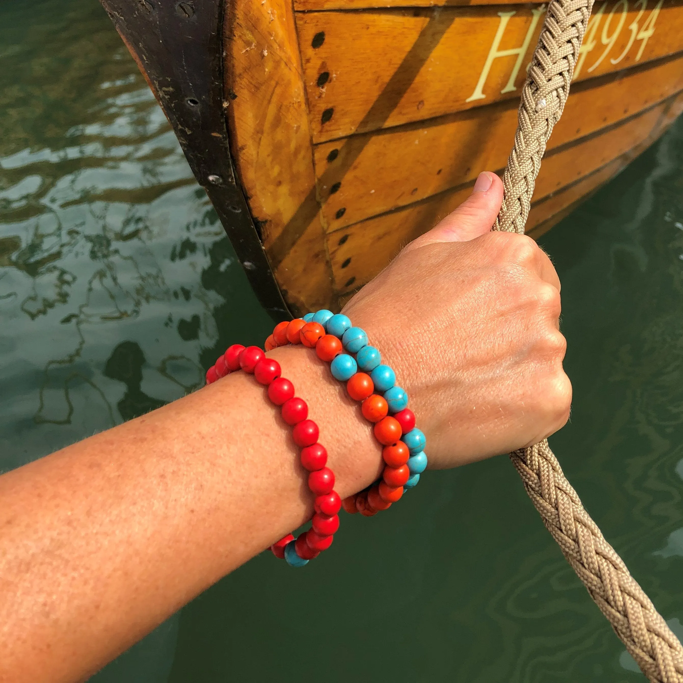 3 Wanderlust Turquoise Howlite Mala Bracelet Combo