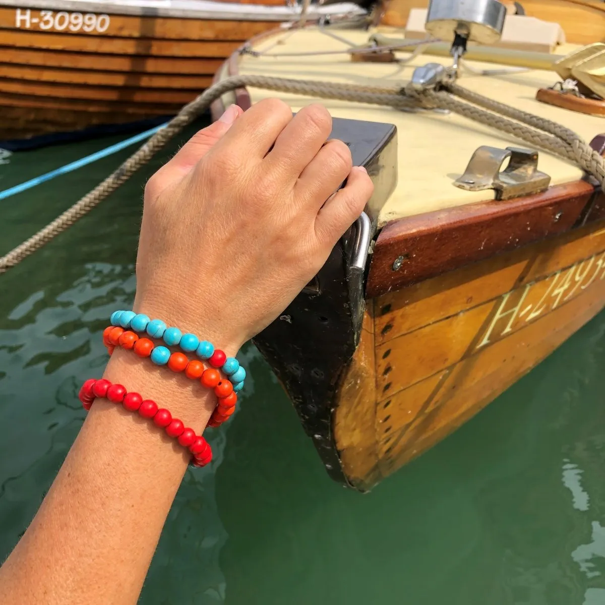 3 Wanderlust Turquoise Howlite Mala Bracelet Combo