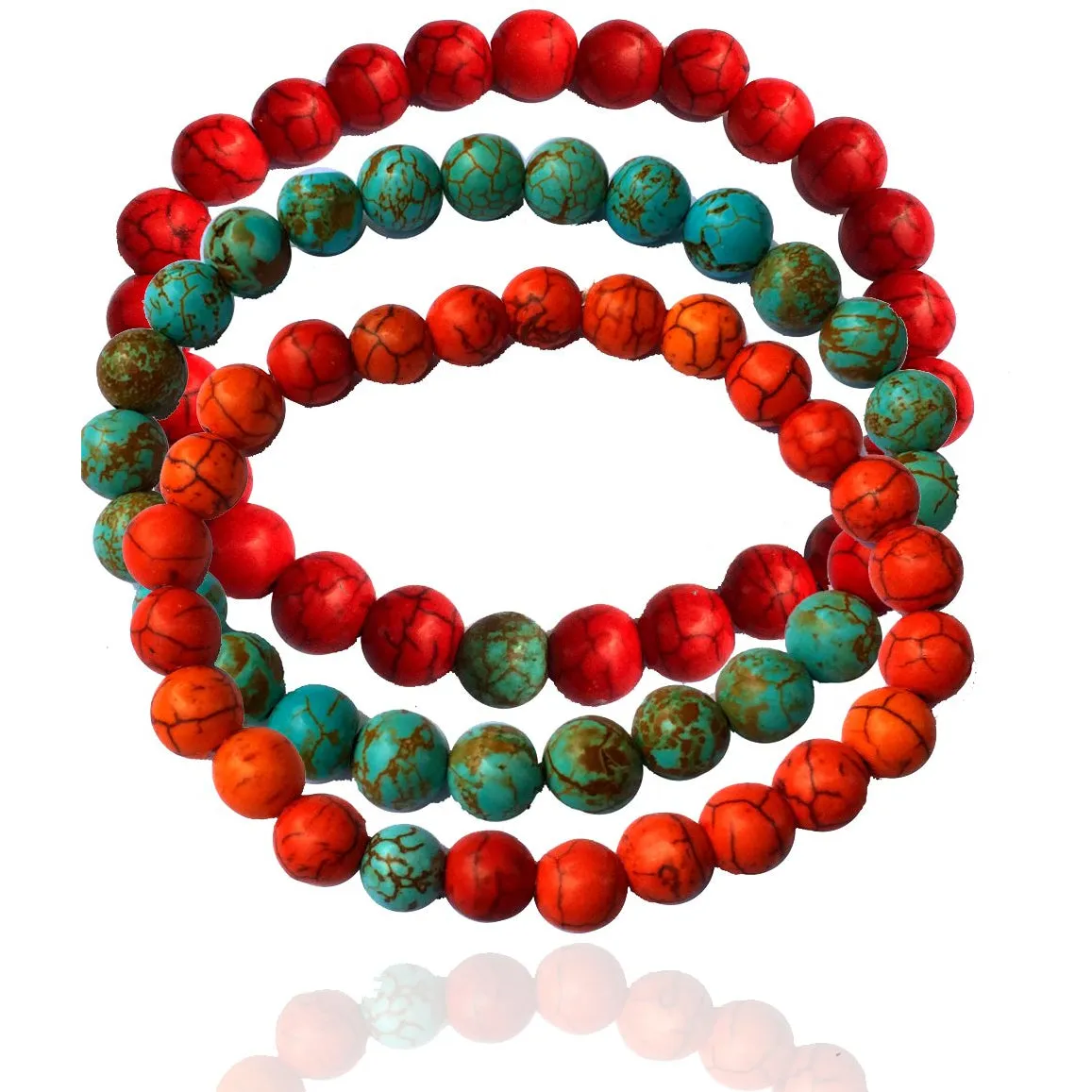 3 Wanderlust Turquoise Howlite Mala Bracelet Combo