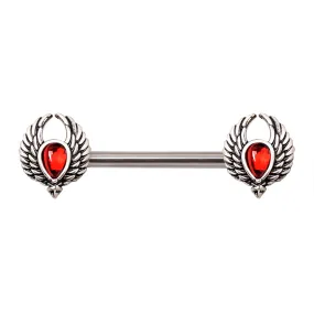 316L Stainless Steel Winged Blood Drop Nipple Bar