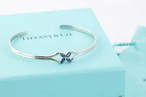 6" Tiffany & Co. 950 Platinum Victoria 0.07tcw Sapphire Cuff Bracelet (10.94g.)