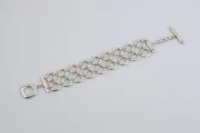 7.5" Tiffany & Co. 925 Silver Double Cushion Link Toggle Bracelet (36.88g.)