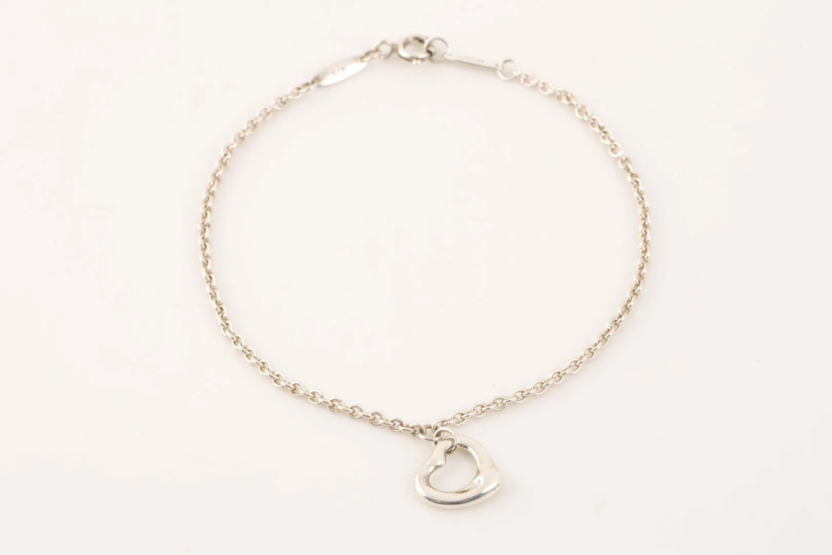 7" Tiffany & Co. Elsa Peretti 925 Silver Open Heart Bracelet (5.53g.)