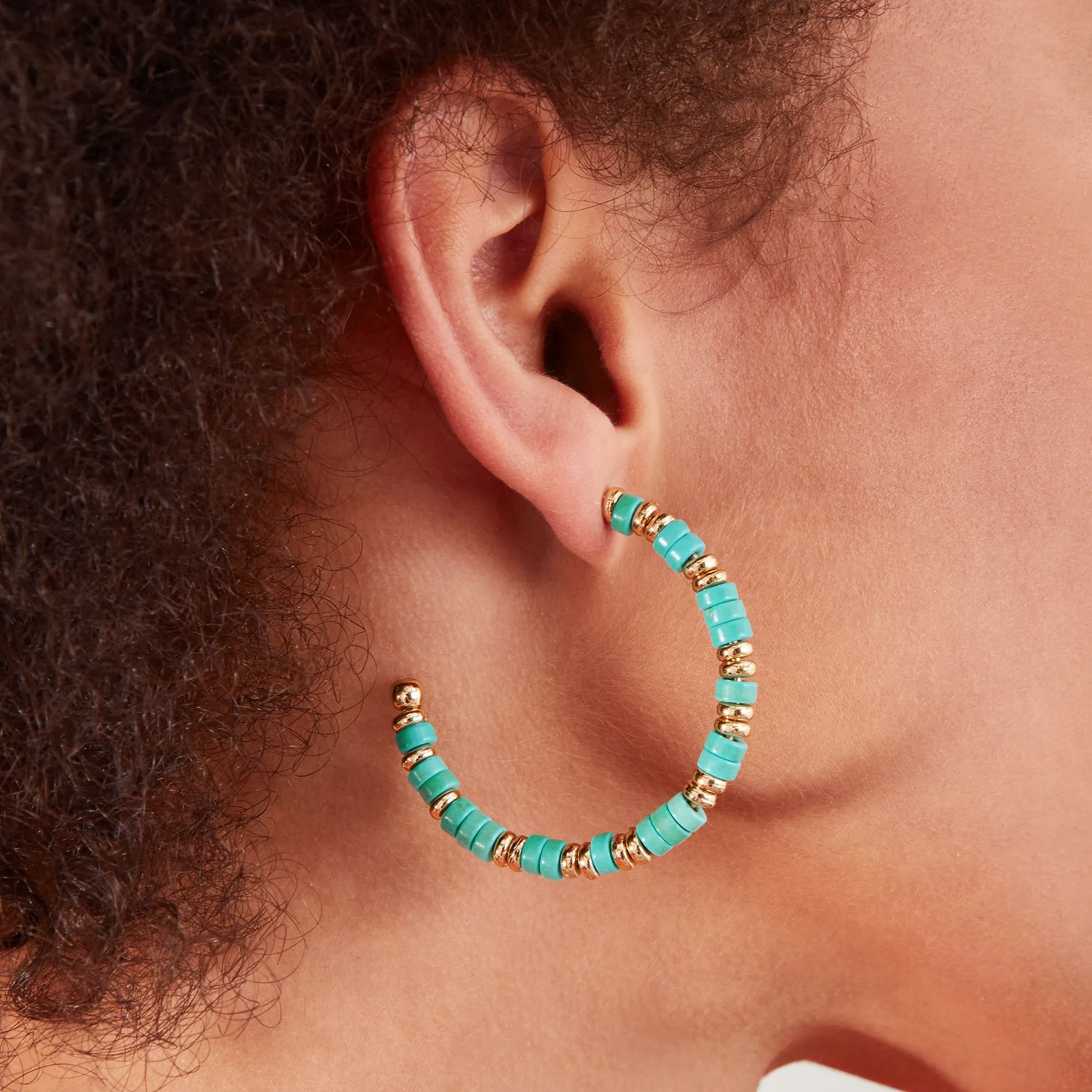 Accessorize London Women's Turquoise Stone Hoop