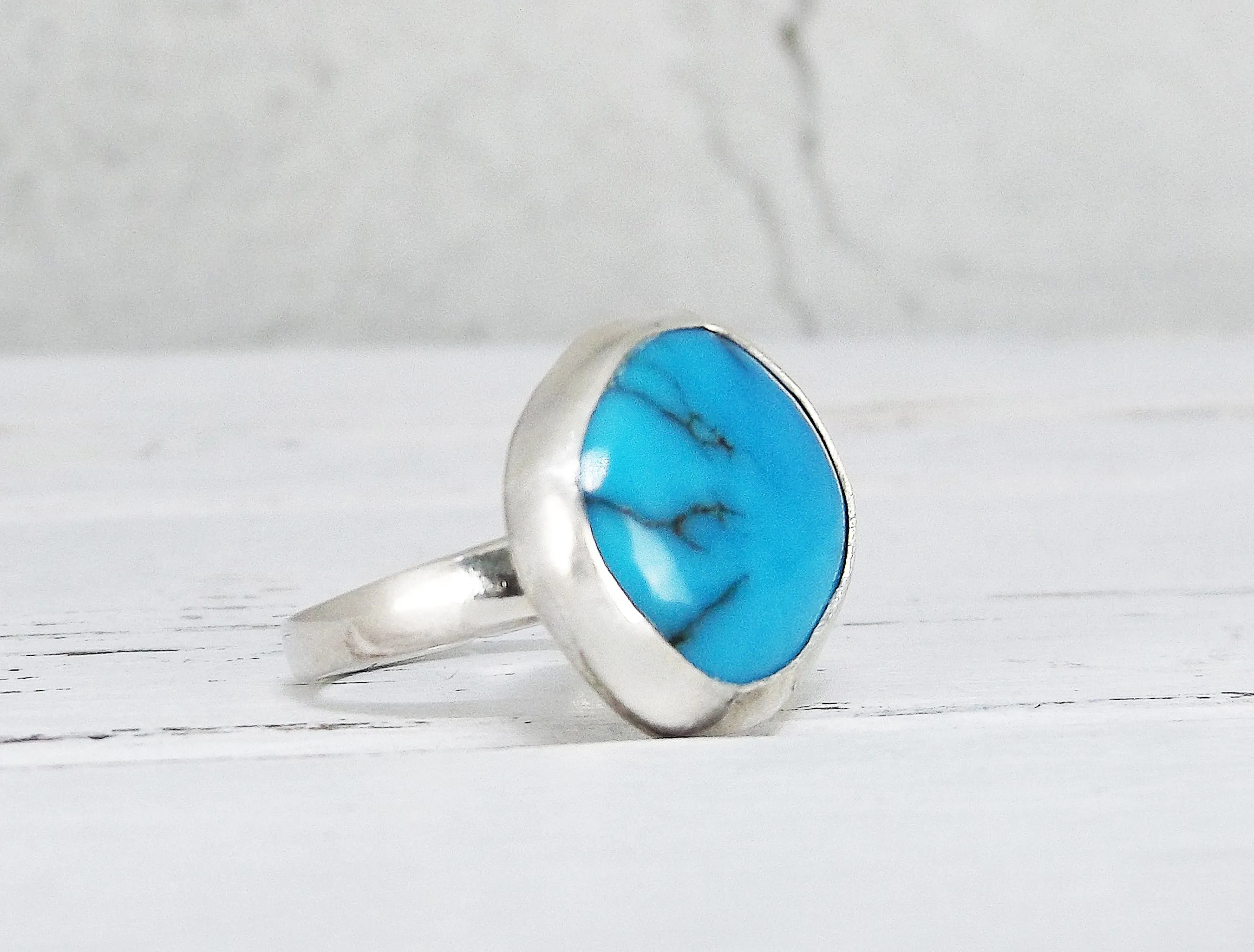 Adjustable Sterling Silver and Turquoise Ring