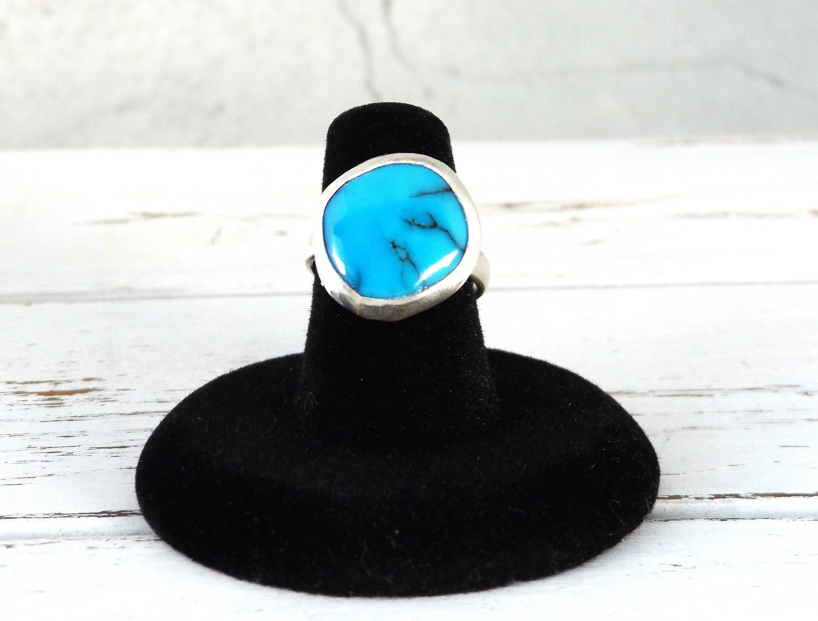 Adjustable Sterling Silver and Turquoise Ring