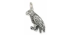 African Grey Charm Jewelry Sterling Silver Handmade Parrot Charm AFG1X-C