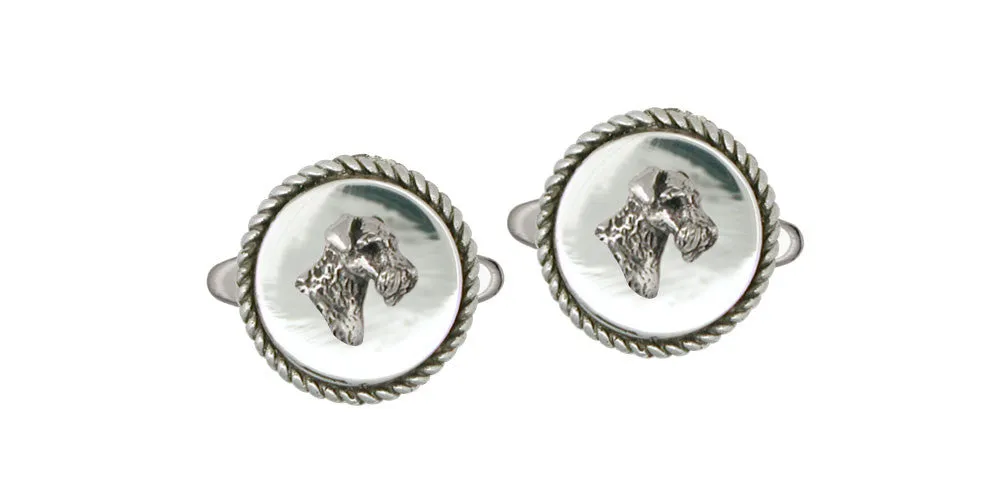 Airedale Terrier Cufflinks Jewelry Sterling Silver Handmade Dog Cufflinks AR11-CL