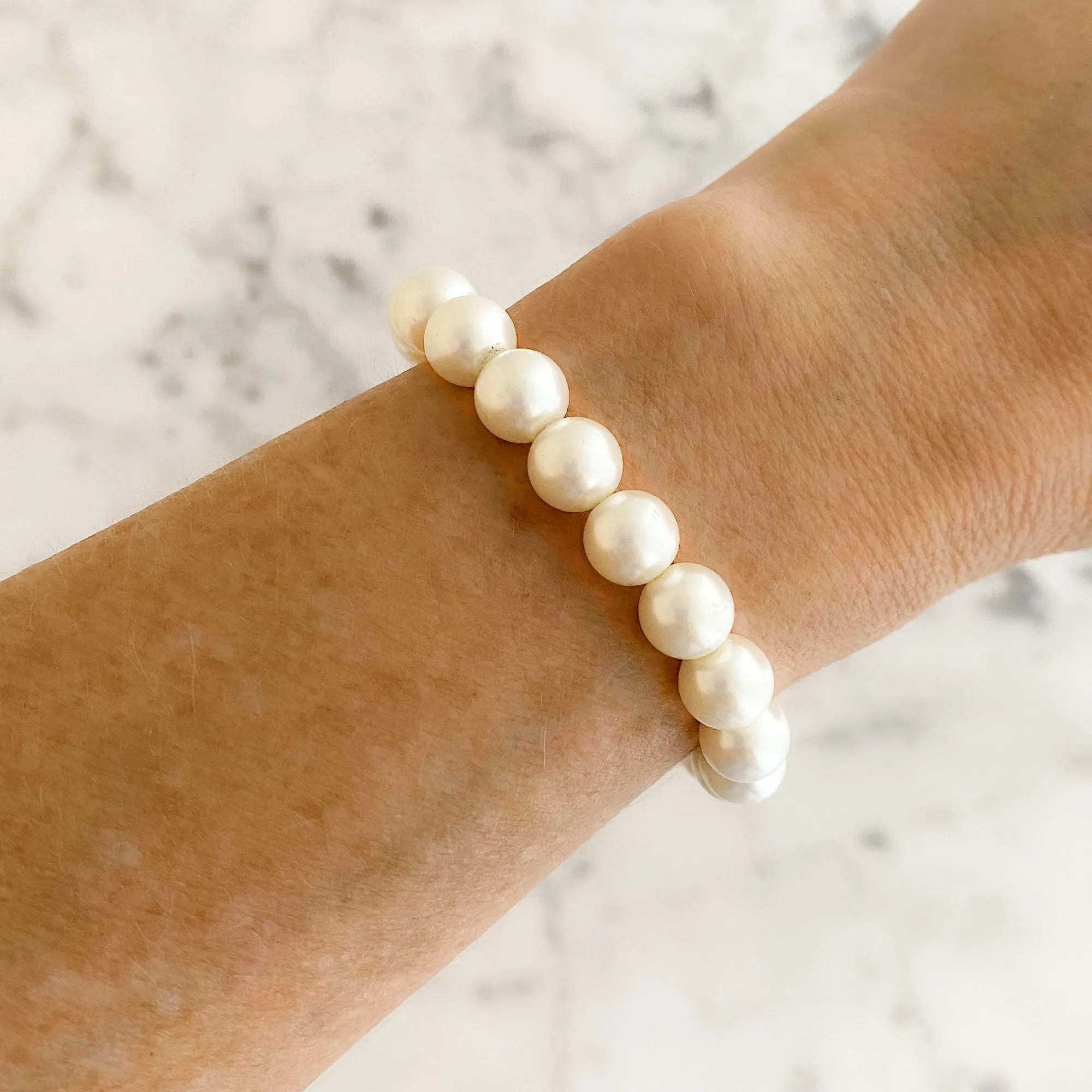 AMELIA cream pearl stretch bracelet