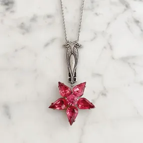 ATLAS Art Deco pink star pendant necklace