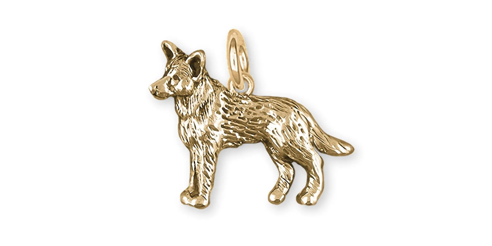 Australian Cattle Dog Jewelry 14k Gold Handmade Cattle Dog Charm  ACD8-CG