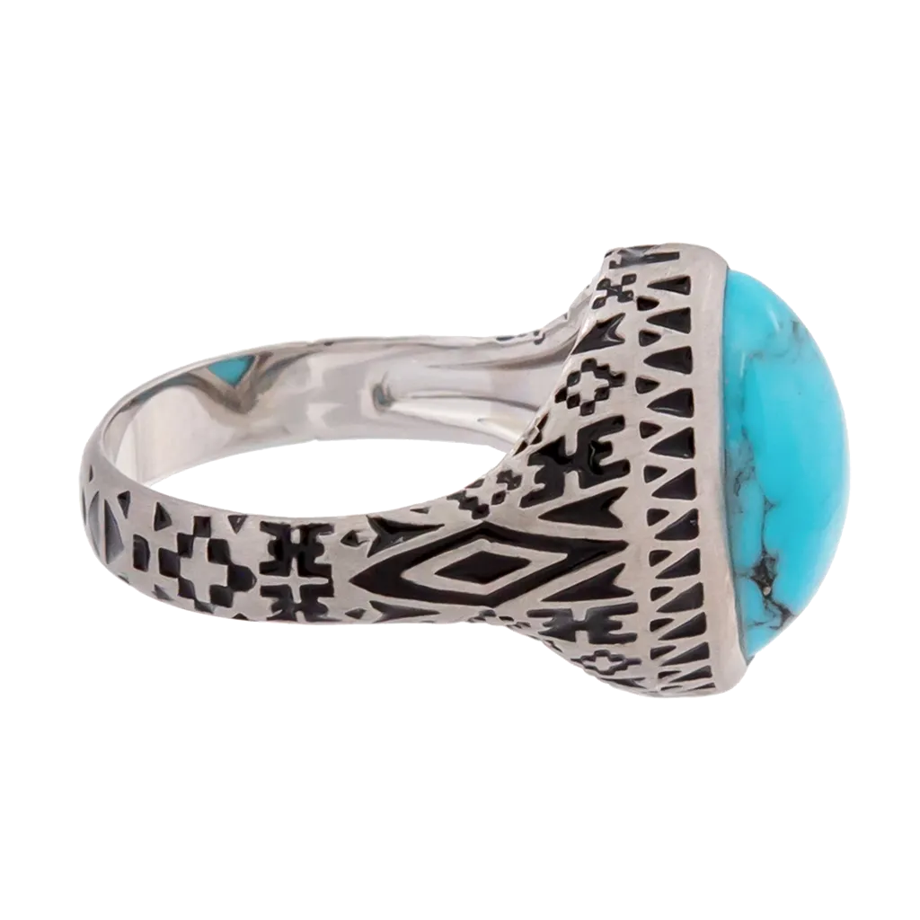 Aztec Marquise Turquoise Ring