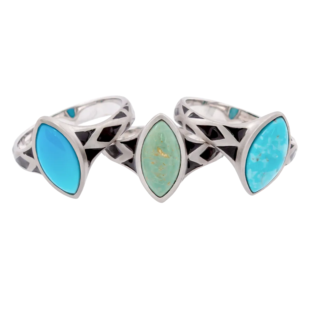 Aztec Small Style Marquise Turquoise Ring