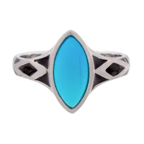 Aztec Small Style Marquise Turquoise Ring