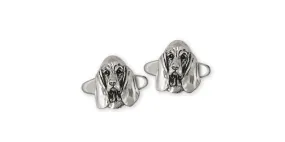 Basset Hound Cufflinks Jewelry Sterling Silver Handmade Dog Cufflinks BAS3-2CL