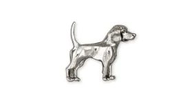 Beagle Brooch Pin Jewelry Sterling Silver Handmade Dog Brooch Pin D21-BP