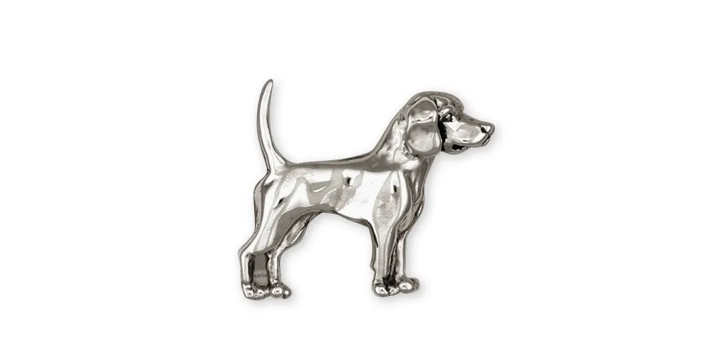 Beagle Brooch Pin Jewelry Sterling Silver Handmade Dog Brooch Pin D21-BP