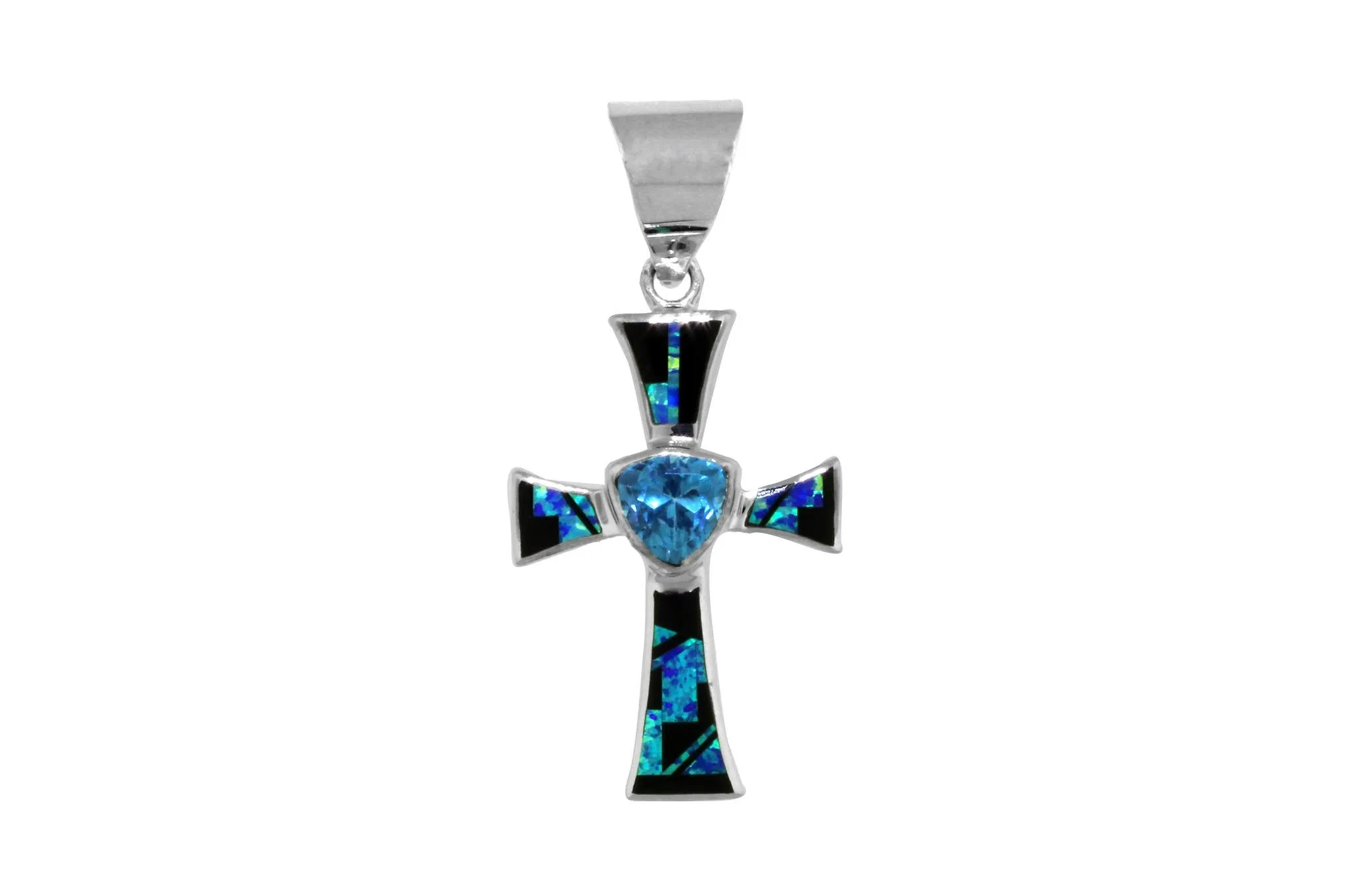 Beautiful David Rosales Handcrafted Inlaid Cross