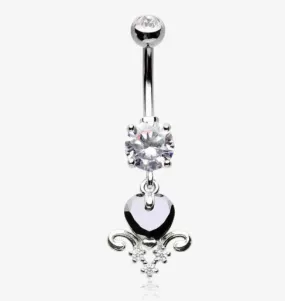 Belly Ring - Black Heart