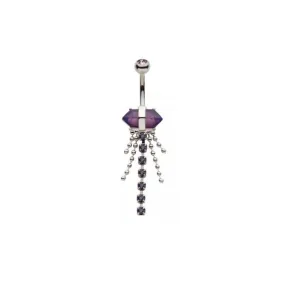 Belly Ring - Crystal Amethyst