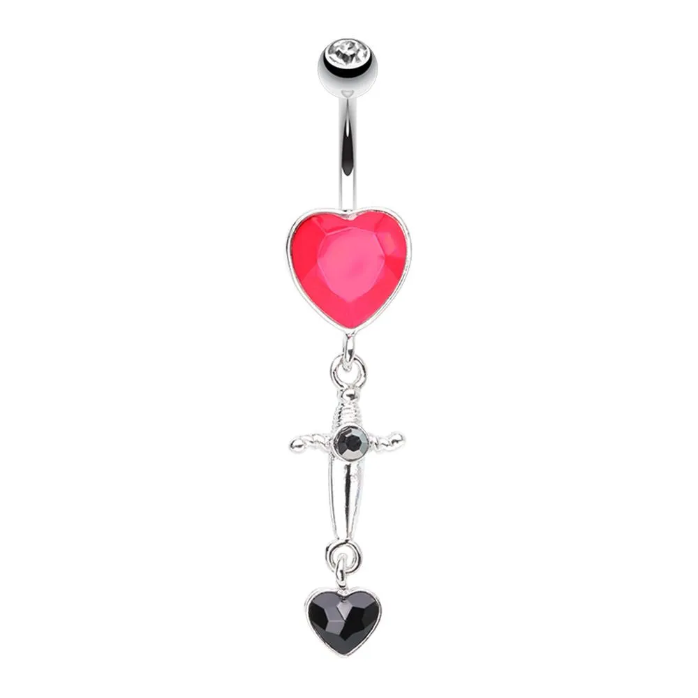 Belly Ring - Heart Dagger