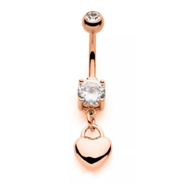 Belly Ring - Heart - Rose Gold