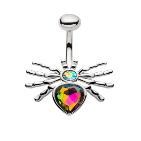 Belly Ring - Spider Rainbow