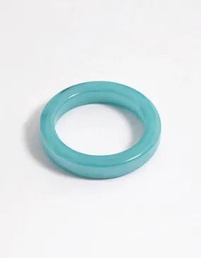 Blue Matte Band Ring