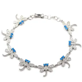 Blue Turquoise Dragonfly Tennis Bracelet