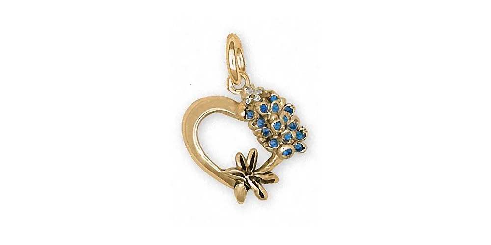 Bluebonnet Charm Jewelry 14k Gold Handmade Texas Wildflower Charm BB2-CG