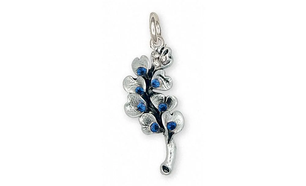 Bluebonnet Charm Jewelry Sterling Silver Handmade Texas Wildflower Charm BB6-SSC